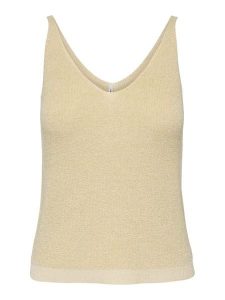 ONLY Top w kolorze beżowym rozmiar: XS. Brązowe topy ONLY, xs, bez wzorów, bez kołnierzyka, bez ramiączek. Za 65,54 zł.