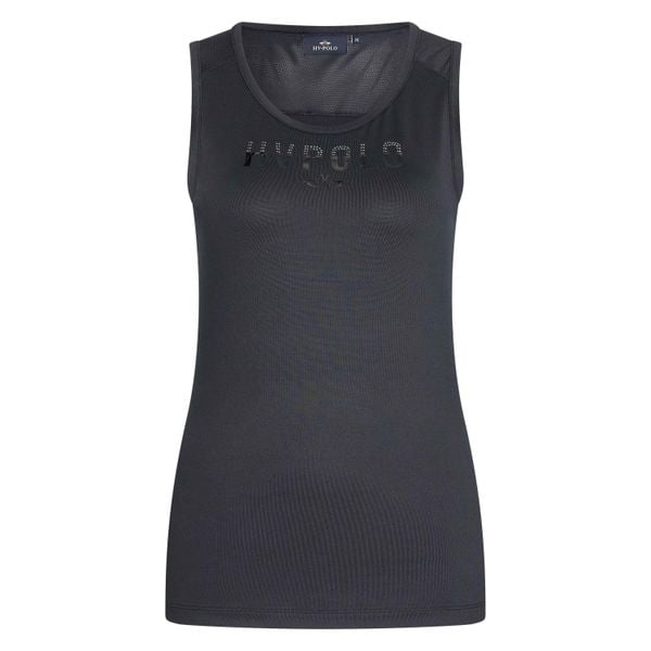 Damski tank top techniczny HV Polo Annabel. Czarne topy HV POLO, bez wzorów, eleganckie, bez kołnierzyka, bez ramiączek. Za 189,50 zł.