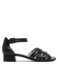 Caprice Sandały 9-28201-44 Czarny. Czarne sandały Caprice, bez wzorów, ze skóry, bez obcasa, na słupku, bez zapięcia. Za 227,99 zł.