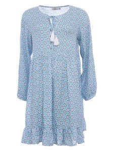 Zwillingsherz Sukienka "Rosalind" w kolorze błękitnym rozmiar: L/XL. Niebieskie sukienki Zwillingsherz, l, bez wzorów, z wiskozy, bez kołnierzyka, bez ramiączek, midi. Za 101,23 zł.