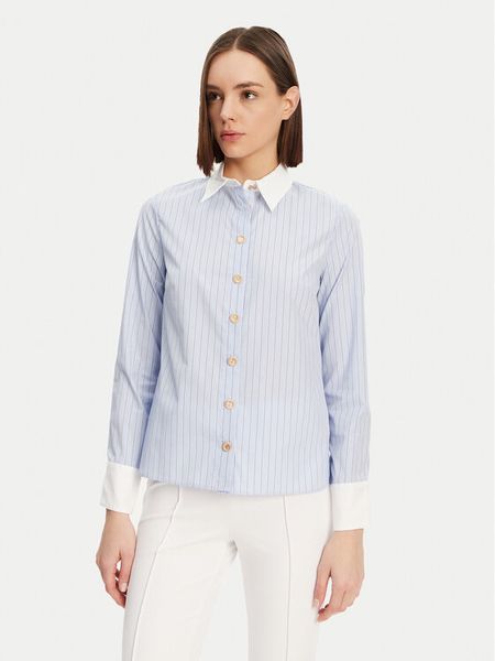 Morgan Koszula 251-CKARA Błękitny Regular Fit. Niebieskie koszule Morgan, bez wzorów, z bawełny, bez kołnierzyka, bez ramiączek. Za 219,99 zł.