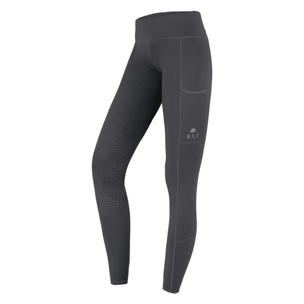 Damskie legginsy jeździeckie z pełną przyczepnością ELT Ella. Czarne legginsy ELT, bez wzorów, z elastanu, z podwyższonym stanem, długie. Za 299,00 zł.