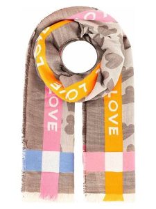 Zwillingsherz Szal-koło w kolorze jasnoróżowo-pomarańczowo-szarobrązowym - 180 x 102 cm rozmiar: onesize. Brązowe szaliki Zwillingsherz, bez wzorów, z materiału. Za 86,99 zł.