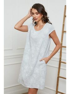 Fleur de Lin Lniana sukienka w kolorze szarym rozmiar: XL. Szare sukienki Fleur de Lin, na co dzień, xl, bez wzorów, ze lnu, bez kołnierzyka, bez ramiączek, mini, proste. Za 136,45 zł.