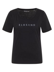 ELBSAND Koszulka "Loralie" w kolorze czarnym rozmiar: L. Czarne bluzki ELBSAND, l, bez wzorów, bez kołnierzyka, bez ramiączek. Za 78,95 zł.
