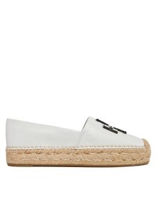 Tory Burch Espadryle Ines 144346 Biały. Białe espadryle Tory Burch, bez wzorów, ze skóry, bez obcasa. Za 1 979,00 zł.