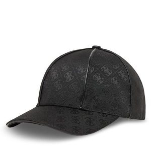 Czapka z daszkiem Guess. Czarne czapki Guess, z aplikacjami. Za 139,99 zł.