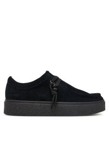 Clarks Półbuty Boxbee Walla. 26328111 Czarny. Czarne półbuty Clarks, bez wzorów, ze skóry, bez obcasa, na płaskiej podeszwie, bez zapięcia. Za 479,99 zł.