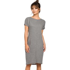 Be Wear Sukienka w kolorze szarym rozmiar: L. Szare sukienki Be Wear, na co dzień, l, bez wzorów, bez kołnierzyka, bez ramiączek, midi, proste. Za 202,03 zł.