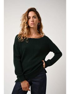 AUTHENTIC CASHMERE Kaszmirowy sweter "Faraut" w kolorze ciemnozielonym rozmiar: XL. Zielone swetry oversize AUTHENTIC CASHMERE, xl, bez wzorów, z kaszmiru, bez ramiączek. Za 431,45 zł.