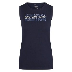 Damski tank top Imperial Riding Smiley Flowers. Niebieskie topy IMPERIAL RIDING, m, z aplikacjami, z jersey, eleganckie, bez kołnierzyka, bez ramiączek. Za 131,00 zł.