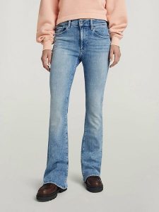 G-Star Dżinsy - Flare fit - w kolorze błękitnym rozmiar: W27/L32. Niebieskie jeansy G-Star, z aplikacjami. Za 230,00 zł.