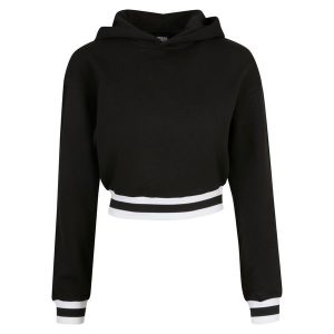 Damska krótka bluza z kapturem Urban Classics College GT. Czarne bluzy Urban Classics, bez wzorów, z kapturem. Za 267,50 zł.