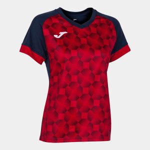 Koszulka do piłki nożnej damska Joma Supernova III. Czerwone bluzki JOMA, m, bez wzorów, sportowe, bez kołnierzyka, bez ramiączek. Za 138,99 zł.