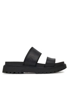 Timberland Klapki Clairemont Way TB0A63NGW021 Czarny. Czarne klapki Timberland, bez wzorów, ze skóry, bez obcasa. Za 259,99 zł.