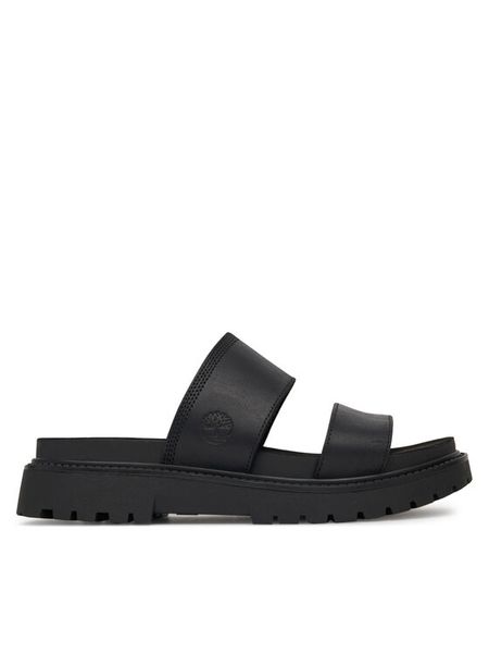 Timberland Klapki Clairemont Way TB0A63NGW021 Czarny. Czarne klapki Timberland, bez wzorów, ze skóry, bez obcasa. Za 429,99 zł.