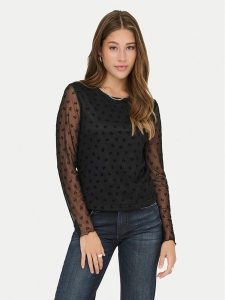 ONLY Bluzka Siena 15362924 Czarny Regular Fit. Czarne bluzki ONLY, xs, bez wzorów, z syntetyku, bez kołnierzyka, bez ramiączek. Za 109,99 zł.