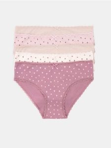 Bawełniane figi z koronką 5 pack - wielobarwny. Figi Sinsay, bez wzorów, z bawełny. Za 29,99 zł.