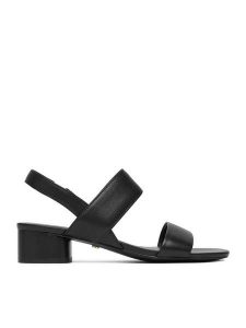 GINO ROSSI Sandały C-LP355740-1 Czarny. Czarne sandały Gino Rossi, bez wzorów, ze skóry, bez obcasa, na słupku, bez zapięcia. Za 299,99 zł.