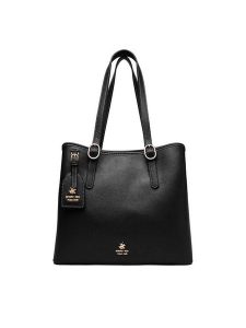 Beverly Hills Polo Club Torebka EO-BHPC-C-010-09 Czarny. Czarne shopper bag Beverly Hills Polo Club, bez wzorów, z materiału, bez dodatków. Za 299,99 zł.