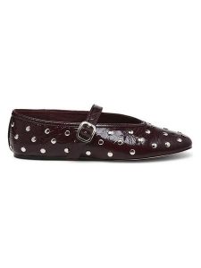 Steve Madden Skórzane baleriny w kolorze czerwonym z paskiem rozmiar: 40. Czerwone balerinki Steve Madden, bez wzorów, bez obcasa, bez zapięcia. Za 254,14 zł.