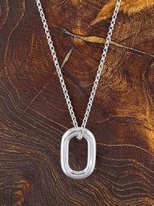 Eclat d'Argent Srebrny naszyjnik z zawieszką - dł. 40 cm rozmiar: onesize. Szare naszyjniki Eclat d'Argent, srebrne. Za 127,35 zł.