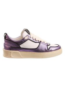Högl Skórzane sneakersy "Macba Seven" w kolorze kremowo-fioletowym rozmiar: 38,5. Brązowe trampki HÖGL, bez wzorów, bez zapięcia. Za 316,24 zł.