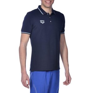 Koszulka polo Arena Team Line. Niebieskie bluzki Arena, xs, bez wzorów, z bawełny, eleganckie, bez kołnierzyka, bez ramiączek. Za 79,34 zł.
