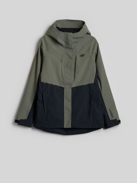 4F Kurtka trekkingowa membrana 10000 damska - khaki M. Brązowe kurtki 4f, m, bez wzorów, bez kaptura. Za 399,99 zł.