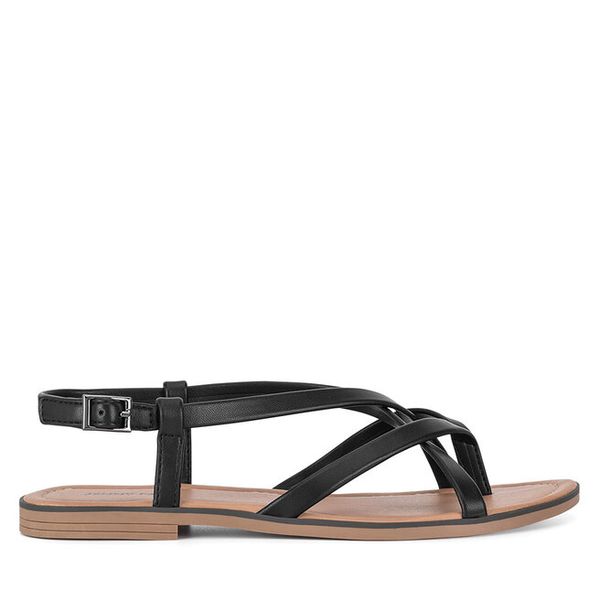 Sandały Jenny Fairy. Czarne sandały Jenny Fairy, bez wzorów, bez obcasa, na płaskiej podeszwie, bez zapięcia. Za 79,99 zł.