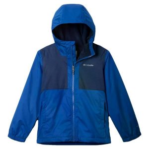 COLUMBIA RAINY TRAILS II FLEECE LI Niebieski. Niebieskie kurtki Columbia, bez wzorów, z syntetyku, bez kaptura. Za 320,53 zł.