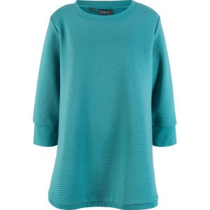 Długa bluza dresowa w strukturalny wzór w poziomy prążek bonprix matowy kobaltowy. Bluzy marki 4f. Za 79,99 zł.