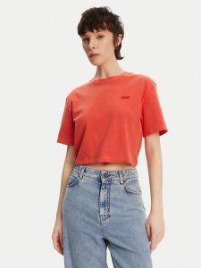Tommy Jeans T-Shirt DW0DW20324 Pomarańczowy Relaxed Fit. Brązowe t-shirty Tommy Jeans, xxs, bez wzorów, z bawełny, bez kołnierzyka, bez ramiączek. Za 129,99 zł.