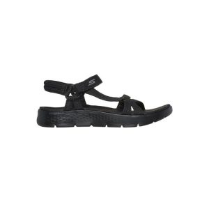 Sandały Skechers Model Go Walk Flex Sandal Kolor Czarny. Czarne sandały Skechers, bez wzorów, z tkaniny, bez obcasa, bez zapięcia. Za 229,99 zł.