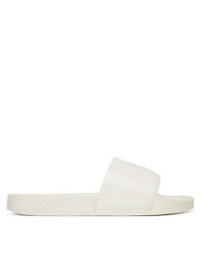 Tommy Jeans Klapki Flag Pool Slide Patent EN0EN02901 Biały. Białe klapki Tommy Jeans, bez wzorów, z jeansu, bez obcasa. Za 129,99 zł.