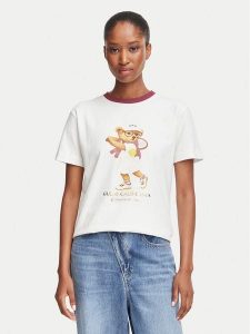 Guess T-Shirt V6BI14 K6742 Biały Regular Fit. Białe t-shirty Guess, l, z aplikacjami, z bawełny, bez kołnierzyka, bez ramiączek. Za 174,99 zł.