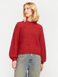 JJXX Sweter Kelly 12255364 Czerwony Regular Fit. Czerwone swetry klasyczne JJXX, m, z syntetyku, bez kołnierzyka. Za 159,99 zł.