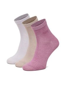 Nine West Skarpety długie CEO_AS_NW_02_Z_AW25 (3 PACK) Różowy. Czerwone skarpetki Nine West, bez wzorów, z bawełny. Za 29,99 zł.