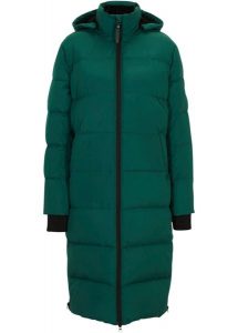 Płaszcz outdoorowy z puchem z recyklingu i termoizolacyjną technologią. Czarne płaszcze bonprix, s, bez wzorów, z puchu, bez kaptura. Za 579,99 zł.