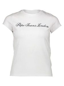 Pepe Jeans Koszulka w kolorze białym rozmiar: XS. Białe bluzki Pepe Jeans, xs, bez wzorów, z jeansu, bez kołnierzyka, bez ramiączek. Za 65,69 zł.