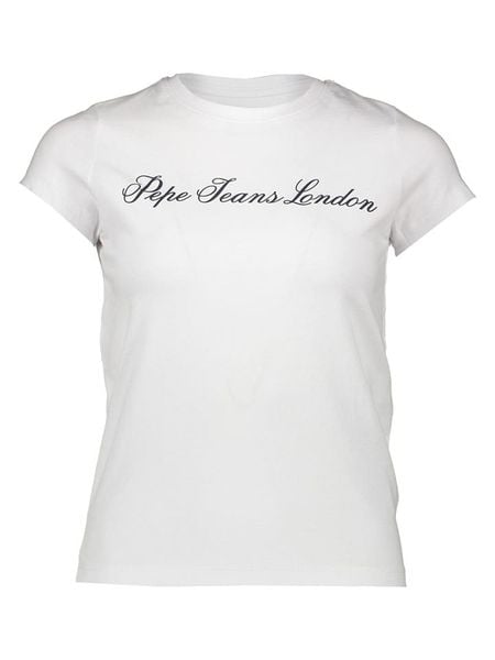 Pepe Jeans Koszulka w kolorze białym rozmiar: XS. Białe bluzki Pepe Jeans, xs, bez wzorów, z jeansu, bez kołnierzyka, bez ramiączek. Za 61,31 zł.