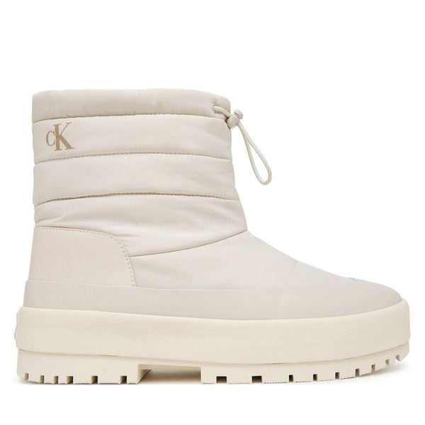 Śniegowce Calvin Klein. Białe buty zimowe Calvin Klein, bez obcasa, bez zapięcia. Za 489,99 zł.