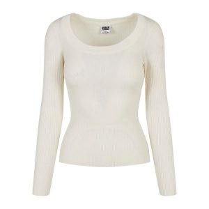 Sweter damski Urban Classics wide neckline. Białe swetry klasyczne Urban Classics, na zimę, bez kołnierzyka. Za 175,50 zł.