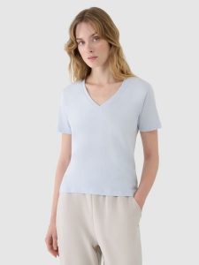 4F T-shirt oversize z modalem damski - niebieski M. Niebieskie t-shirty 4f, m, bez wzorów, z bawełny, bez kołnierzyka, bez ramiączek. W wyprzedaży za 39,99 zł.