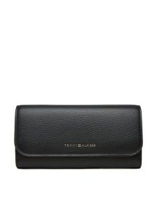 Tommy Hilfiger Portfel Th Flag Lrg Flap AW0AW17734 Czarny. Czarne portfele TOMMY HILFIGER, bez wzorów, ze skóry. Za 209,99 zł.