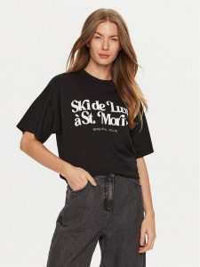 ViCOLO T-Shirt RS0052 Czarny Regular Fit. Czarne t-shirty ViCOLO, bez wzorów, z bawełny, bez kołnierzyka, bez ramiączek. Za 129,99 zł.