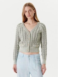 Guess Kardigan W5YR15 Z3OU0 Zielony Regular Fit. Zielone kardigany Guess, z bawełny. Za 339,99 zł.
