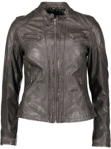 7eleven Skórzana kurtka "Rubina" w kolorze antracytowym rozmiar: 42. Czarne kurtki 7eleven, bez wzorów, z materiału, bez kaptura. Za 585,45 zł.