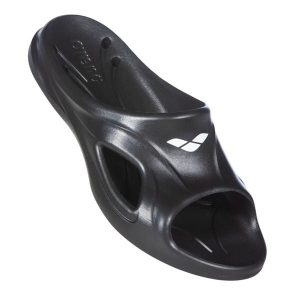 Klapki Arena Hydrosoft II Junior Hook. Czarne klapki Arena, bez wzorów, z materiału, bez obcasa. Za 57,11 zł.