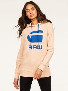 G-Star Raw Bluza Boyfriend Diamond Line Graphic Hooded D16236-A613-B243 Różowy Loose Fit. Czerwone bluzy G-Star Raw, s, bez wzorów, z bawełny, bez kaptura. Za 339,99 zł.